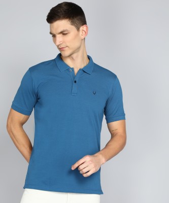 Allen Solly Solid Men Polo Neck Blue T-Shirt