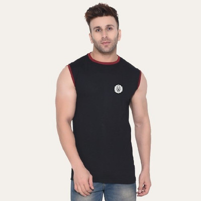 Trendfull Printed Men Round Neck Black, Maroon T-Shirt