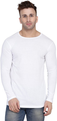 Blisstone Solid Men Round Neck White T-Shirt