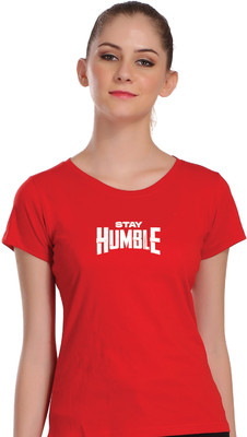 APEX Typography Women Round Neck Red T-Shirt