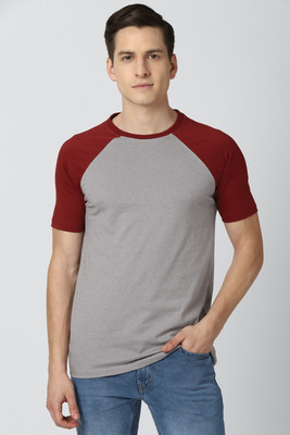 PETER ENGLAND Printed Men Round Neck Grey T-Shirt