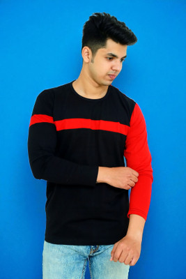 Faricon Trend Solid Men Round Neck Black T-Shirt