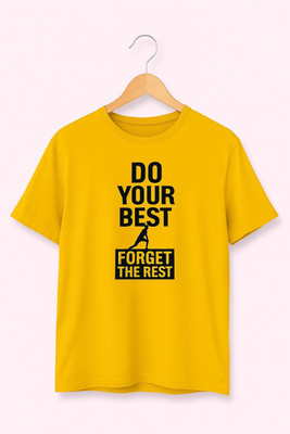 FASHIENT Printed Men Crew Neck Yellow T-Shirt