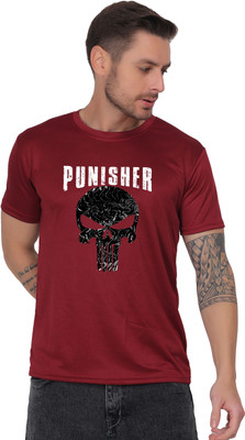 Atharva Trends Printed Men Round Neck Maroon T-Shirt