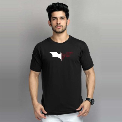 The Shopping Field Graphic Print Men Round Neck Black T-Shirt