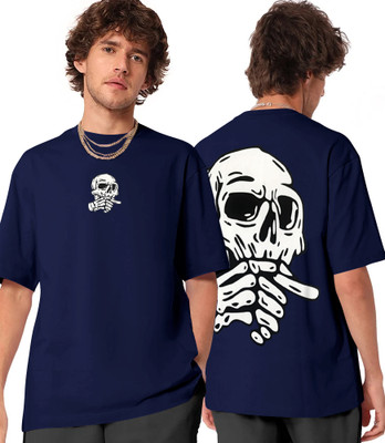 Hikaru Printed Men Round Neck Blue T-Shirt
