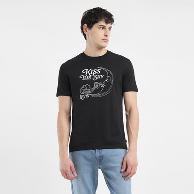 LEVI'S Printed Men Crew Neck Black T-Shirt