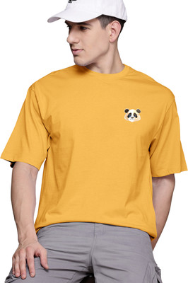 PATOIS Printed Men Round Neck Yellow T-Shirt