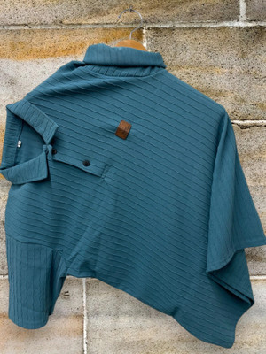 Nat Jastica Self Design Men Polo Neck Blue T-Shirt