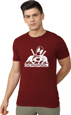 RULEDBYSUN Graphic Print Men Round Neck Maroon T-Shirt