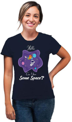 SmarTee Street Printed Women Round Neck Blue T-Shirt