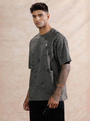 WROGN Printed Men Round Neck Grey T-Shirt
