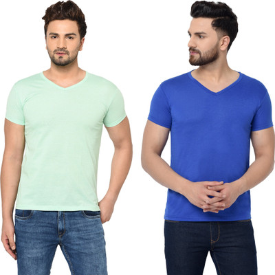Adorbs Trend Solid Men V Neck Multicolor T-Shirt