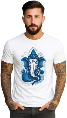 SSDSSFASHION Printed Couple Crew Neck White T-Shirt