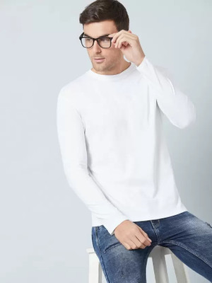 KASPY Solid Men Round Neck White T-Shirt
