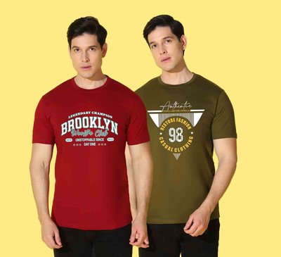 WOOSTRO Typography Men Round Neck Multicolor T-Shirt