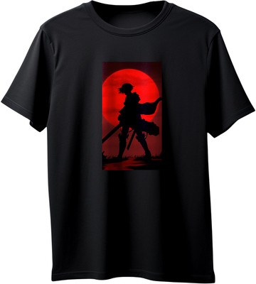 VIRAJ VINTAGE Printed Men Round Neck Black T-Shirt