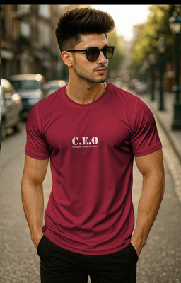 BEING WANTED Graphic Print Men Round Neck Maroon T-Shirt