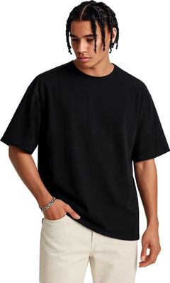 KLASSICVIEW Solid Men Round Neck Black T-Shirt