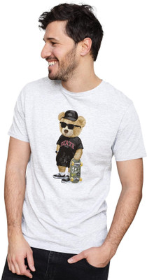 KRYONIX Graphic Print Men Round Neck White T-Shirt