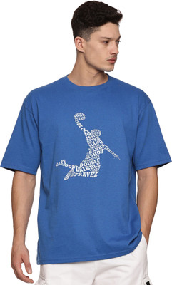goodsign Printed Men Round Neck Blue T-Shirt
