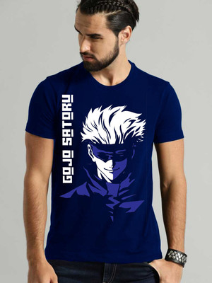 VIKCLIQUE Printed Men Round Neck Blue T-Shirt