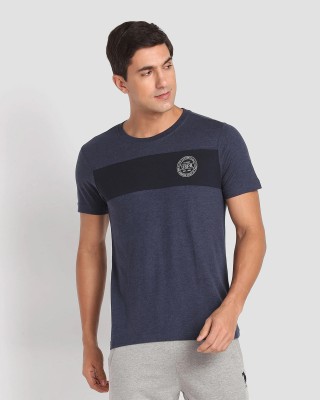 U.S. POLO ASSN. Printed Men Round Neck Blue T-Shirt