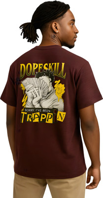 RAKOS Graphic Print Men Crew Neck Maroon T-Shirt