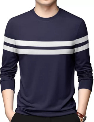 Clickwell Trend Solid Men Round Neck Silver T-Shirt