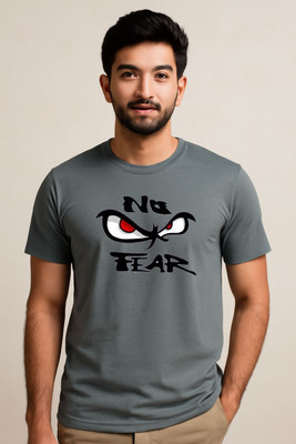 GREAT CLOTHING Graphic Print Men Round Neck Grey T-Shirt