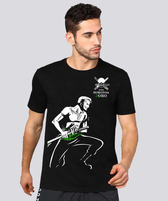 VIKCLIQUE Printed Men Round Neck Black T-Shirt