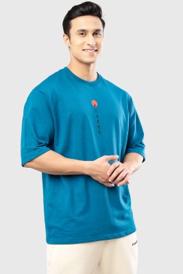 FuaarK Printed Men Round Neck Blue T-Shirt