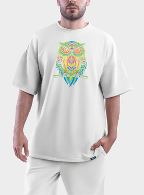 Hippie Shippie Graphic Print Men Round Neck White T-Shirt