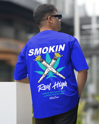 TeeTops Printed Men Round Neck Blue T-Shirt