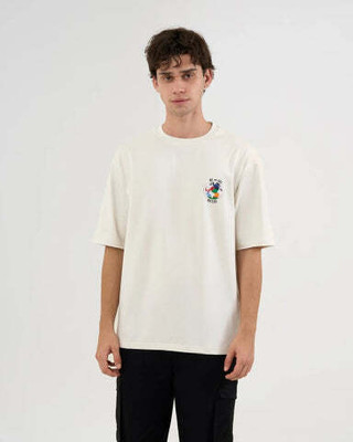 DCYPHR Graphic Print Men Round Neck White T-Shirt