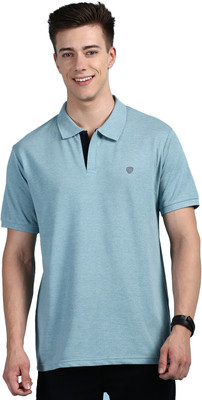 LUX cozi Solid Men Polo Neck Light Green T-Shirt
