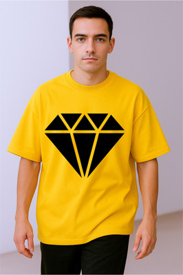 goodsign Printed Men Round Neck Yellow T-Shirt