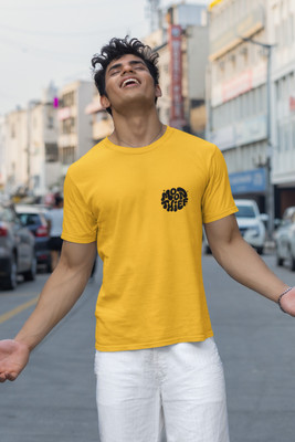 The Trend Tees Printed Men Round Neck Yellow T-Shirt