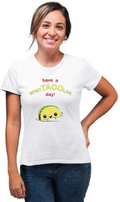 SmarTee Street Printed Women Round Neck White T-Shirt