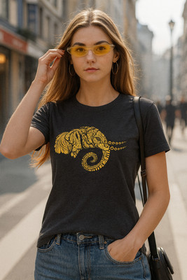 Moda Rapido Solid Women Round Neck Grey T-Shirt