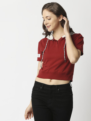 Pepe Jeans Graphic Print Women Hooded Neck Red T-Shirt