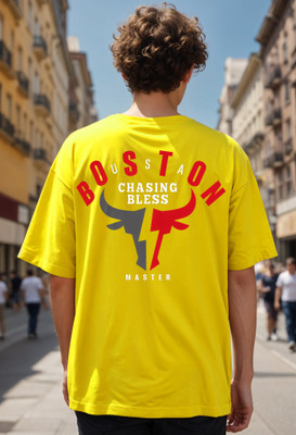 Smartees Printed Men Round Neck Yellow T-Shirt