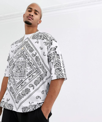 Jump Cuts Printed Men Round Neck White T-Shirt