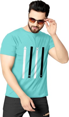 MAKEMODE Graphic Print Men Round Neck Light Blue T-Shirt