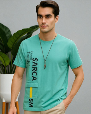 FASHIUM Printed Men Round Neck Green T-Shirt