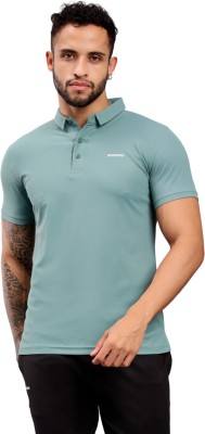 BOZARRO Solid Men Polo Neck Light Green T-Shirt