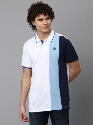 Beverly Hills Polo Club Colorblock Men Polo Neck White T-Shirt