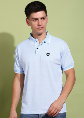 METRONAUT Solid Men Polo Neck Blue T-Shirt