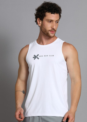 HRX by Hrithik Roshan Printed Men Round Neck White T-Shirt