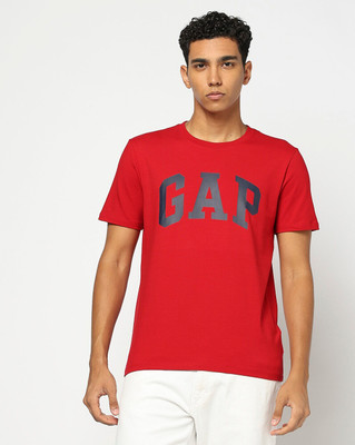 GAP Printed Men Crew Neck Red T-Shirt